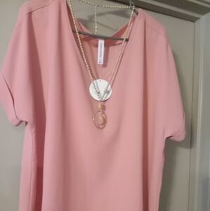 Zenna Pink Blouse Elegant Top